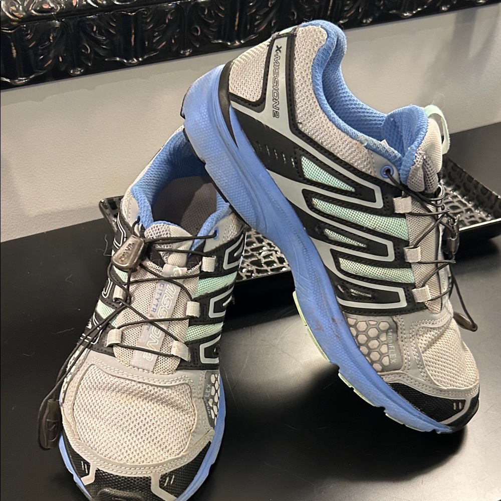 Salomon Women's Running Shoes - Gray and Blue. Size 8